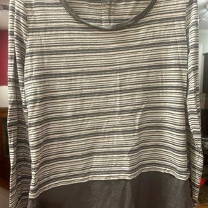 Toad & Co gray and cream striped shirt